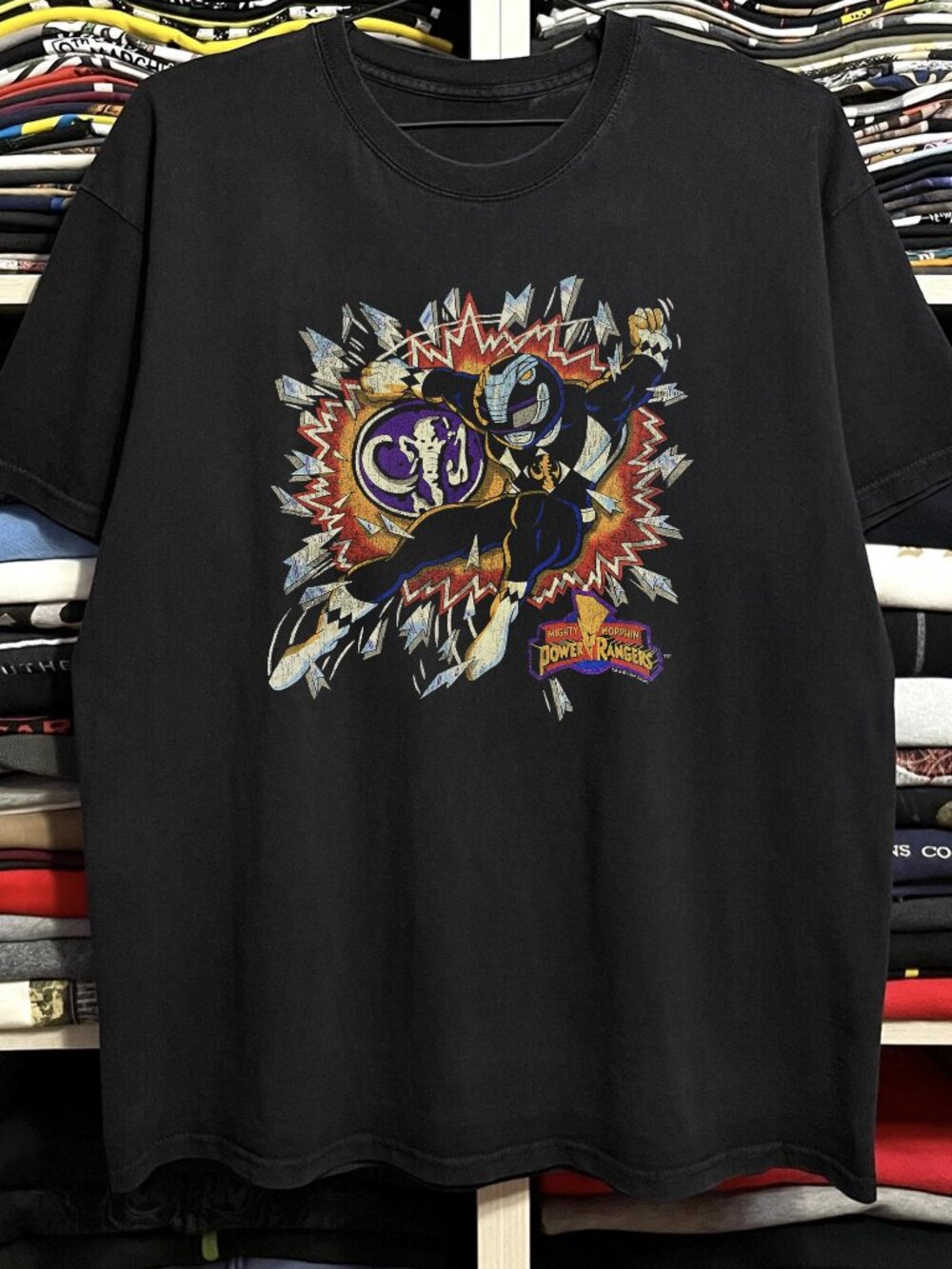 1994 Power Rangers Washed Black Tee  257